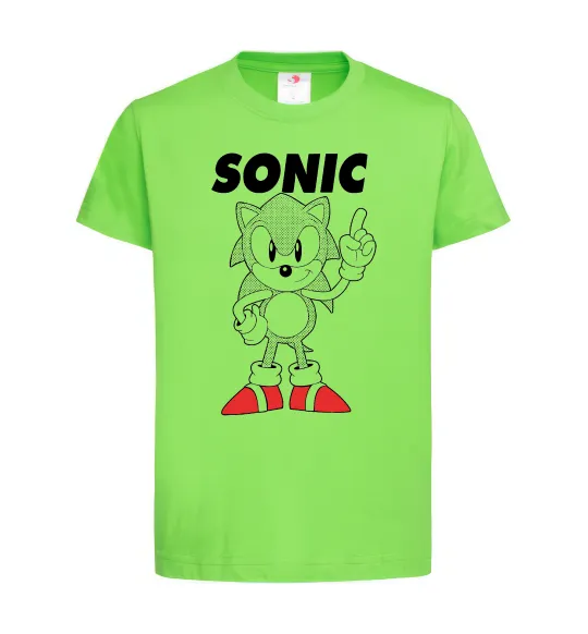 Дитяча футболка Hedgehog Sonic Лаймовий фото