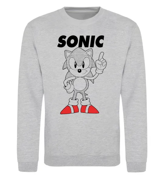 Свитшот Hedgehog Sonic Серый меланж фото