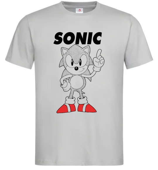 Чоловіча футболка Hedgehog Sonic Сірий фото