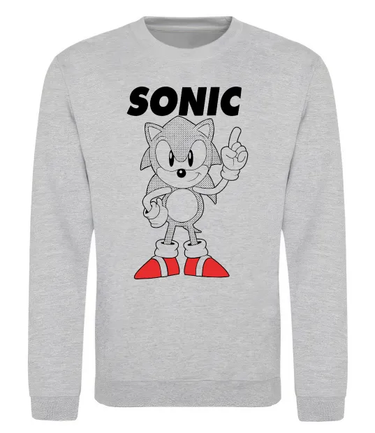 Світшот Hedgehog Sonic Сірий меланж фото