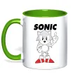 Чашка з кольоровою ручкою Hedgehog Sonic Зелений фото