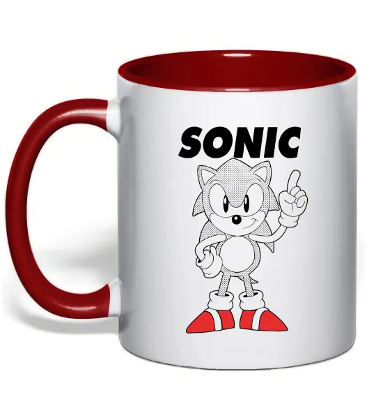 Чашка з кольоровою ручкою Hedgehog Sonic Червоний фото