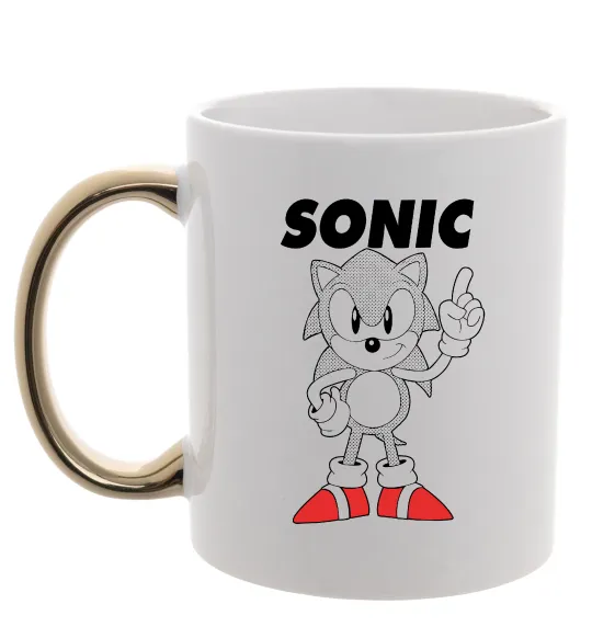 Чашка з кольоровою ручкою Hedgehog Sonic Золото фото
