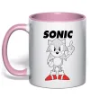 Чашка з кольоровою ручкою Hedgehog Sonic Ніжно рожевий фото