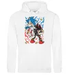 Чоловіча толстовка (худі) Sonic and shadow Білий фото