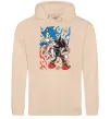 Чоловіча толстовка (худі) Sonic and shadow Пісочний фото
