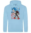 Чоловіча толстовка (худі) Sonic and shadow Блакитний фото
