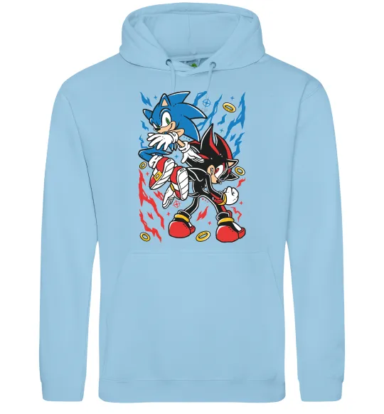 Жіноча толстовка (худі) Sonic and shadow Блакитний фото