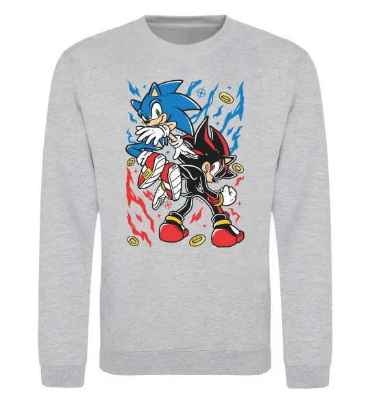 Свитшот Sonic and shadow Серый меланж фото