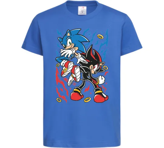 Дитяча футболка Sonic and shadow Яскраво-синій фото