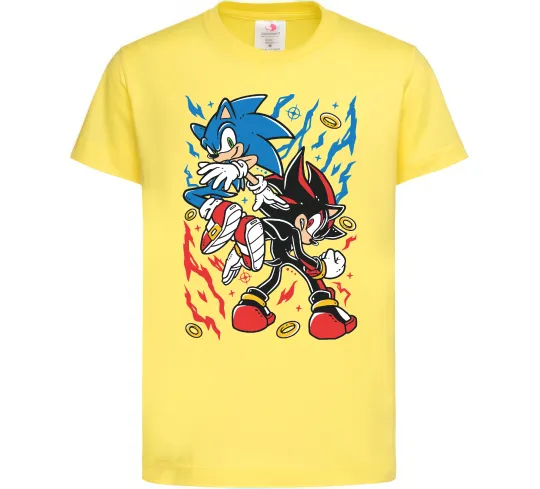 Дитяча футболка Sonic and shadow Лимонний фото