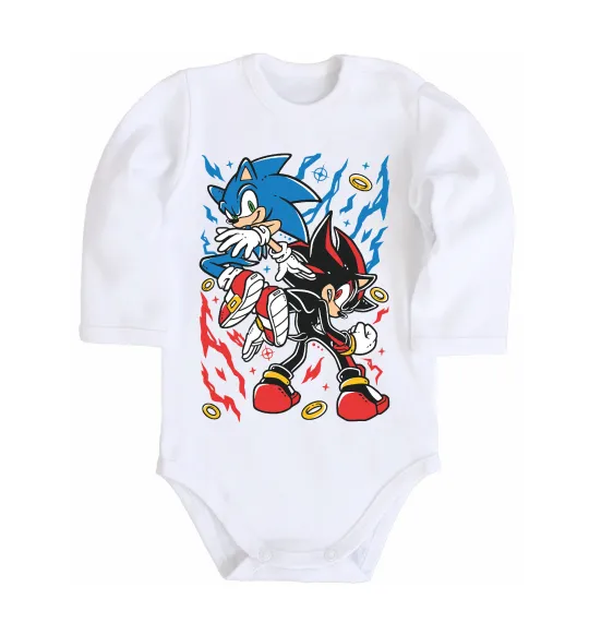 Детский боди Sonic and shadow Белый фото