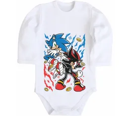 Дитячий бодік Sonic and shadow Білий фото