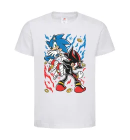 Детская футболка Sonic and shadow Белый фото