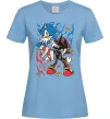 Жіноча футболка Sonic and shadow Блакитний фото