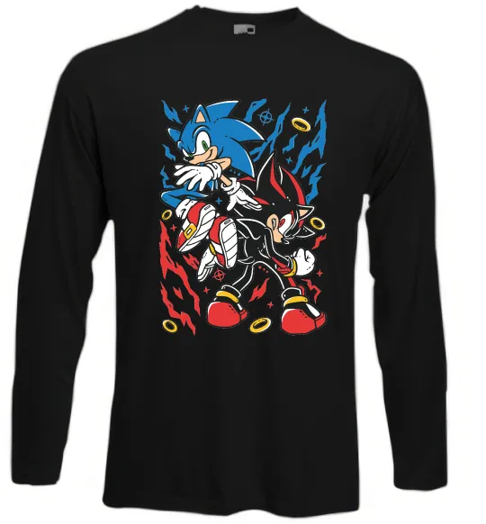 Лонгслів Sonic and shadow Чорний фото