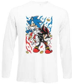 Лонгслів Sonic and shadow Білий фото