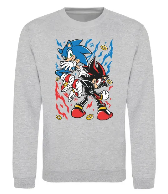 Світшот Sonic and shadow Сірий меланж фото