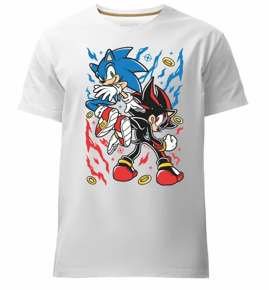 Чоловіча преміум футболка Sonic and shadow Білий фото