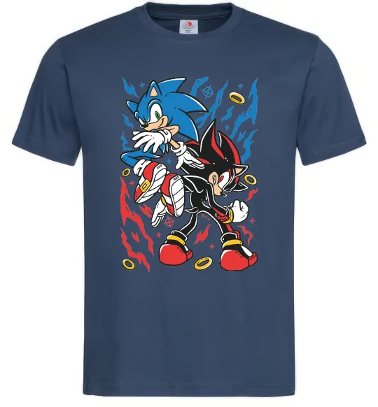 Чоловіча футболка Sonic and shadow Темно-синій фото