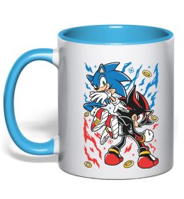 Чашка з кольоровою ручкою Sonic and shadow