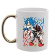 Чашка з кольоровою ручкою Sonic and shadow Золото фото