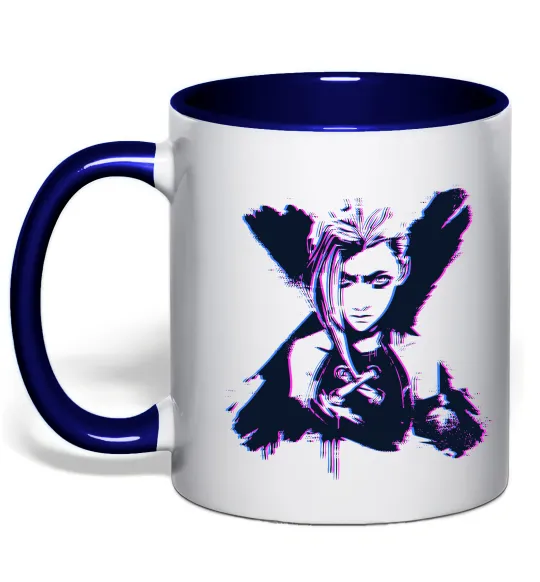 Чашка з кольоровою ручкою Jinx Abberation Глибокий темно-синій фото