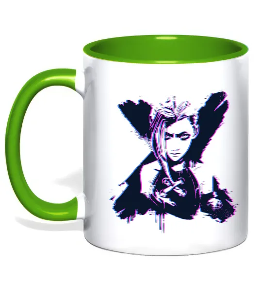 Чашка с цветной ручкой Jinx Abberation Лаймовый фото