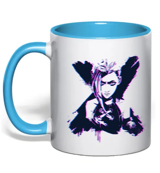 Чашка з кольоровою ручкою Jinx Abberation Блакитний фото