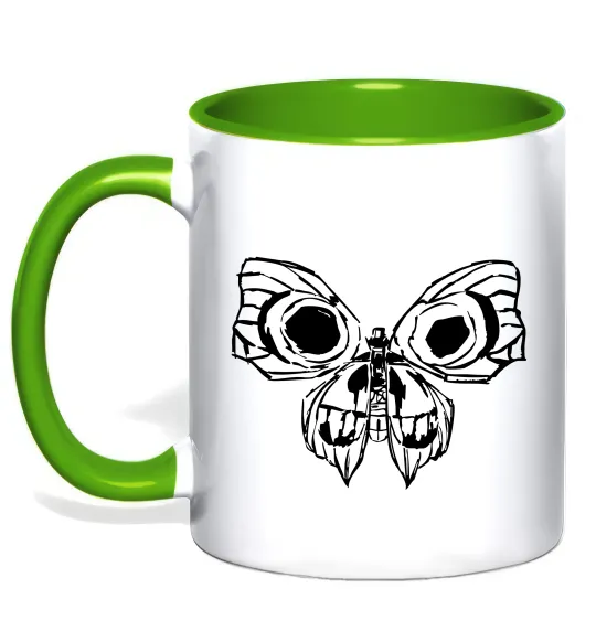 Чашка з кольоровою ручкою Arcane butterfly Зелений фото