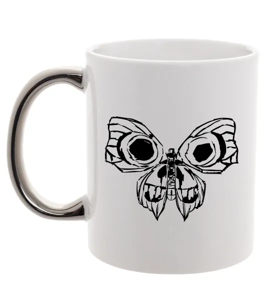 Чашка з кольоровою ручкою Arcane butterfly Срібло фото