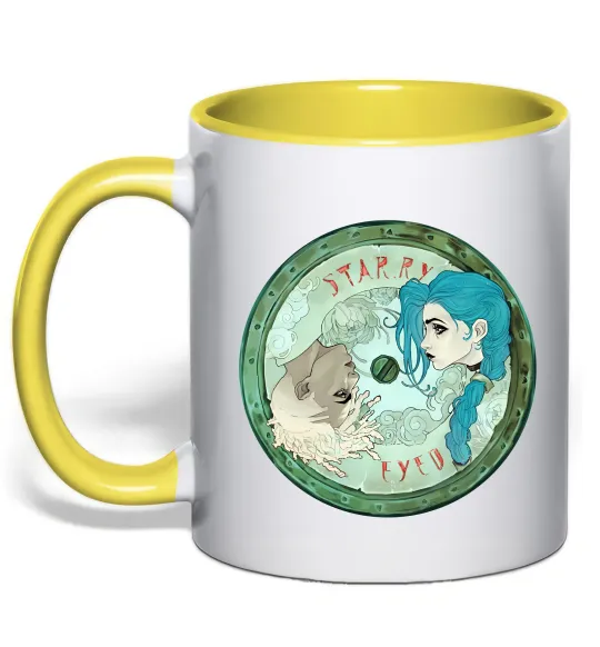 Чашка з кольоровою ручкою Jinx x Ekko Сонячно жовтий фото