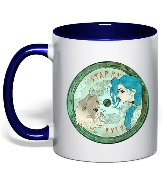 Чашка з кольоровою ручкою Jinx x Ekko Глибокий темно-синій фото