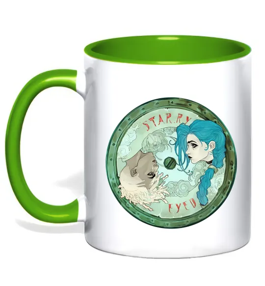 Чашка з кольоровою ручкою Jinx x Ekko Лаймовий фото