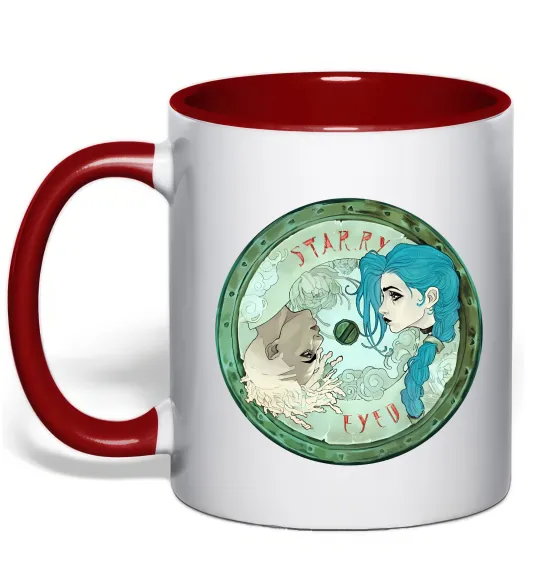 Чашка з кольоровою ручкою Jinx x Ekko Червоний фото