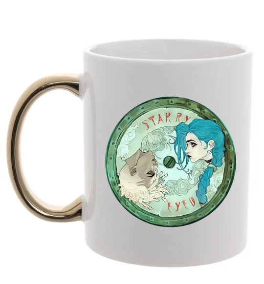 Чашка з кольоровою ручкою Jinx x Ekko Золото фото