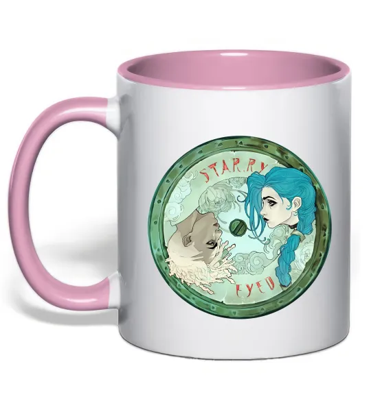 Чашка з кольоровою ручкою Jinx x Ekko Ніжно рожевий фото