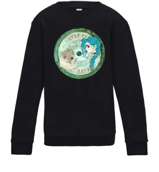 Дитячий світшот Jinx x Ekko Чорний фото