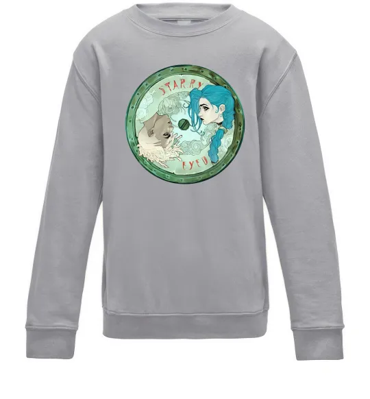 Дитячий світшот Jinx x Ekko Сірий меланж фото