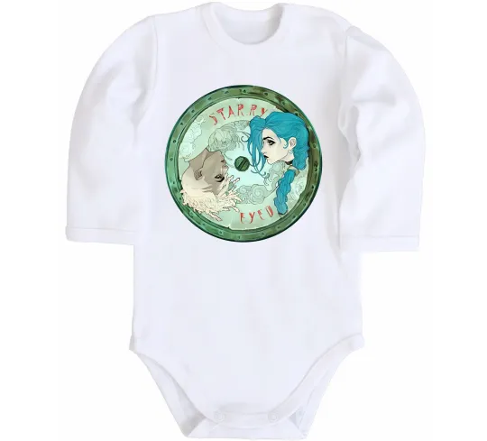 Дитячий бодік Jinx x Ekko Білий фото