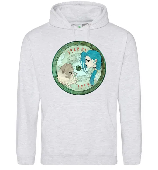 Чоловіча толстовка (худі) Jinx x Ekko Сірий меланж фото