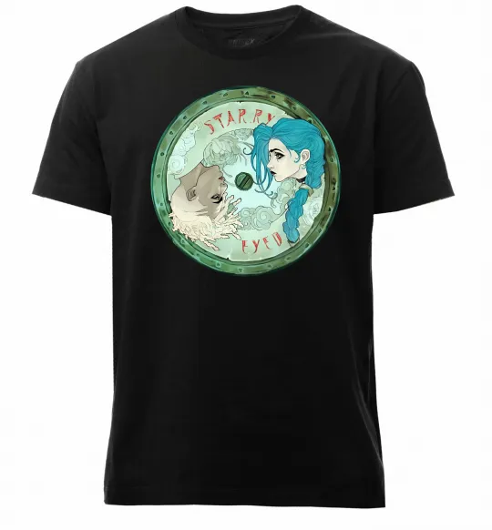 Чоловіча преміум футболка Jinx x Ekko Чорний фото