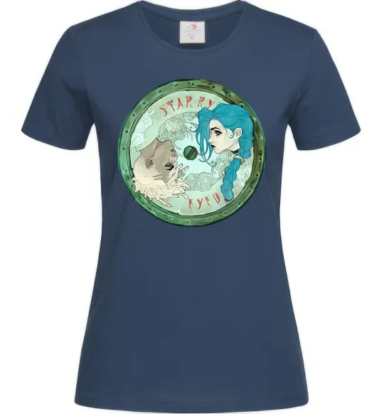 Жіноча футболка Jinx x Ekko Темно-синій фото