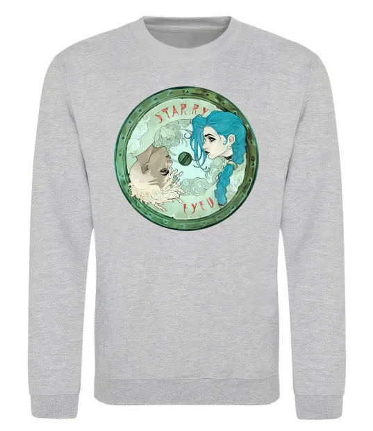 Світшот Jinx x Ekko Сірий меланж фото