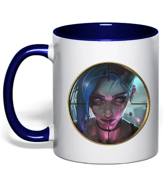 Чашка з кольоровою ручкою Аркейн Jinx Глибокий темно-синій фото