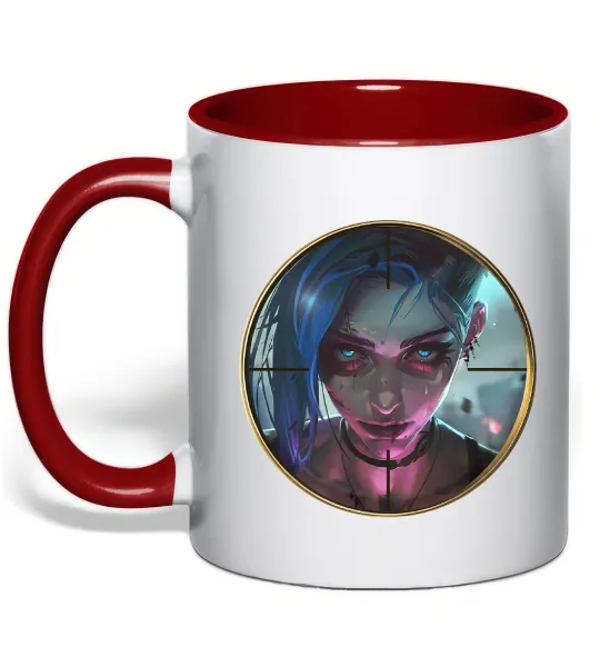 Чашка з кольоровою ручкою Аркейн Jinx Червоний фото