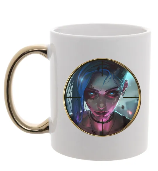 Чашка з кольоровою ручкою Аркейн Jinx Золото фото