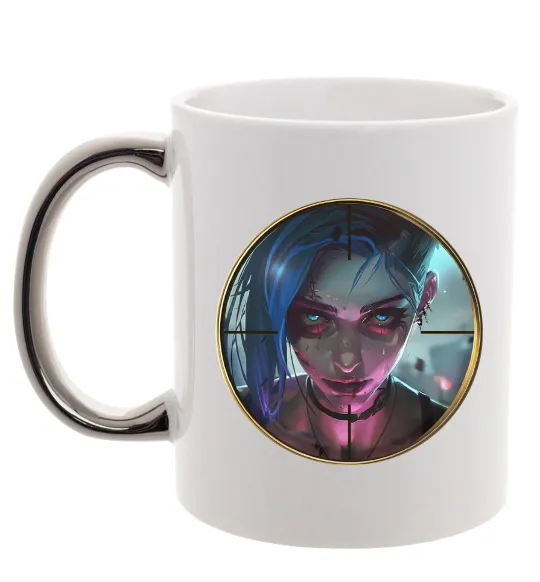 Чашка з кольоровою ручкою Аркейн Jinx Срібло фото