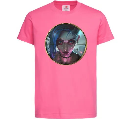 Дитяча футболка Аркейн Jinx Яскраво-рожевий фото