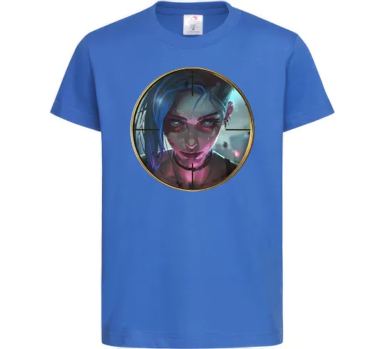 Дитяча футболка Аркейн Jinx Яскраво-синій фото